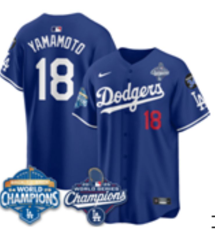Men 2026 Nike Los Angeles Dodgers #18 Yamamoto Blue Game MLB Jersey 06->los angeles dodgers->MLB Jersey